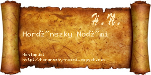 Horánszky Noémi névjegykártya